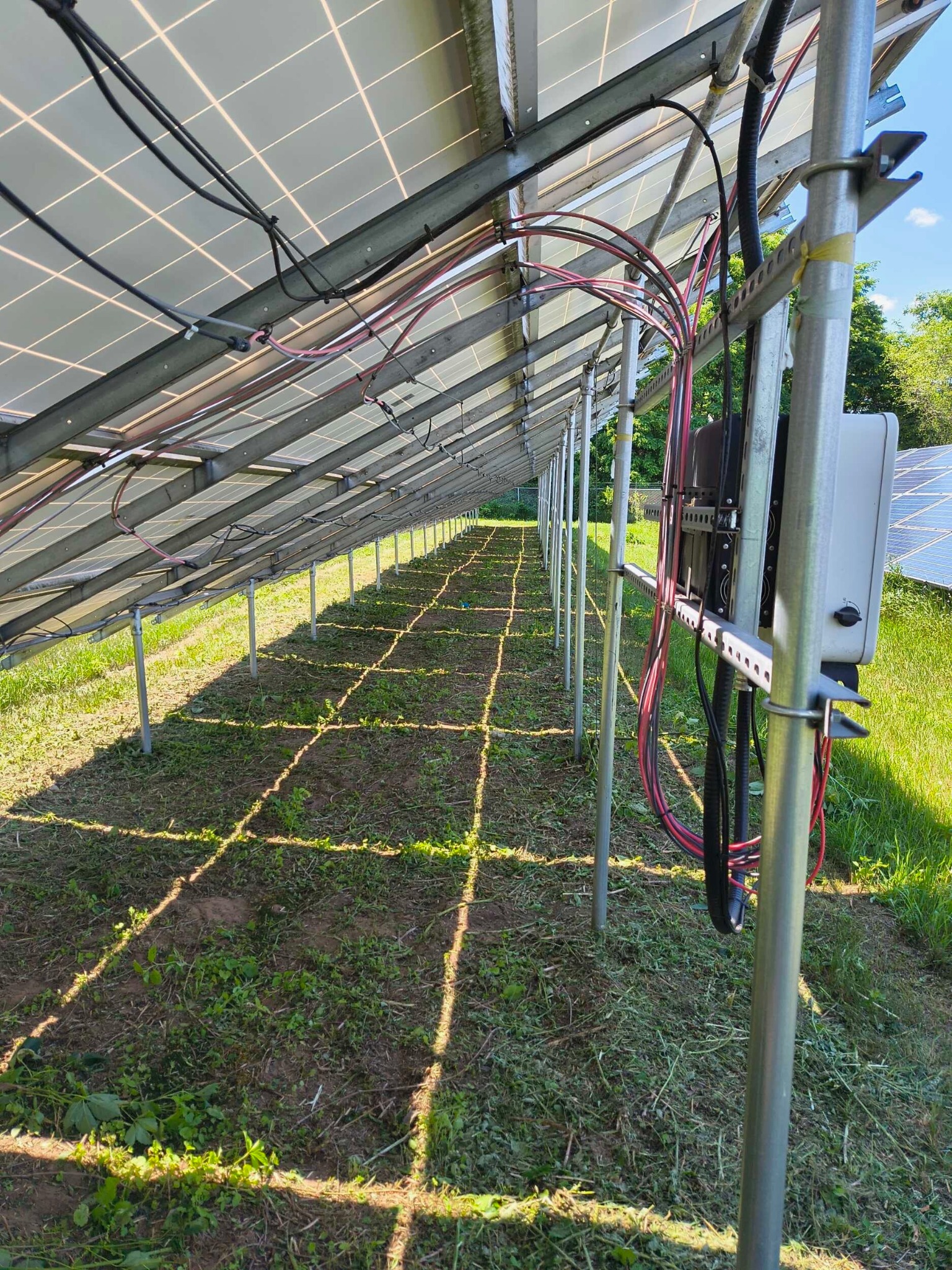 Solar array infrastructure, wiring and mounting system at an operating solar site